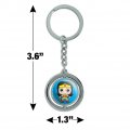 Graphics More Wonder Woman Cute Chibi Keychain Spinning Round Chrome Plated Metal