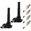 2 Ignition Coils With Iridium Spark Plugs 3 Pins Packs Fits For Chevrolet Tracker 1 6l 1999-2002 Coil And Replaces Uf268