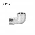 Uxcell Stainless Steel 201 Cast Pipe Fittings 90 Degree Elbow Bspt Female X 1 2 Male Thread 2pcs