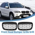 Front Hood Bumper Grille For Bmw X5 X6 E70 No 51137157687 51137157688 2007-2013 Kidney Grill Diamond Star Black 1 Pair