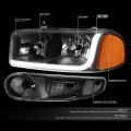 Auto Dynasty 4pcs Led Drl Headlights And Bumper Lamp Compatible With Gmc Sierra Yukon Xl 1500 Denali 01-07 Driver Passenger