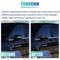 Uxcell 1pc Car Exterior Matte Black Wing Mirror Cover Rearview Cap For Mercedes Vito W447 2014-2020 Left Side