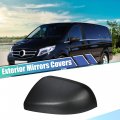 Uxcell 1pc Car Exterior Matte Black Wing Mirror Cover Rearview Cap For Mercedes Vito W447 2014-2020 Left Side