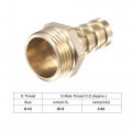 Uxcell Brass Hose Barb Fitting Straight 12mm X G1 Male Thread Pipe Connector With Stainless Steel Clamp Pack Of 2