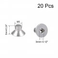 Uxcell M5x6mm Flat Head Machine Screws Inner Hex Screw 304 Stainless Steel Fasteners Bolts 20pcs