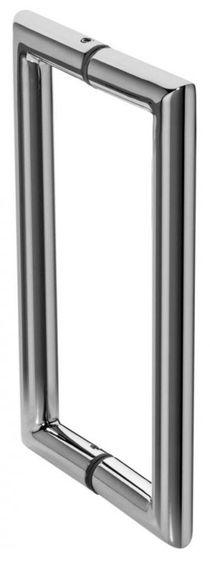 Rockwell 6 Inch Center To Mitered Corner Back Shower Door Handle In Polished Chrome Finish