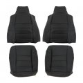 Wflnhb Artificial Leather Front Driver And Passenger Side Bottom Top Lean Back Seat Cover Black Replacement For F250 F350 F450