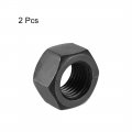 Uxcell Hex Nuts M27x3mm Metric Coarse Thread Hexagon Nut Carbon Steel Pack Of 2 Black
