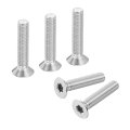 M8-1 25 X 40mm Flat Head Torx Anti Theft Machine Screws 10 Pcs 304 Stainless Steel Drive Countersunk Full Thread Silver 