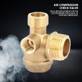 Compressor Tank Check Valve Air 3 Port Brass Male Threaded Tube Connector Tool
