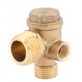 Compressor Tank Check Valve Air 3 Port Brass Male Threaded Tube Connector Tool