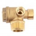 Compressor Tank Check Valve Air 3 Port Brass Male Threaded Tube Connector Tool
