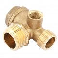 Compressor Tank Check Valve Air 3 Port Brass Male Threaded Tube Connector Tool