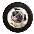 Full Color Smiling Pug Dog Cute Pet Jeep Rv Camper Spare Tire Cover Black 35 In 