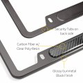Ipick Image Made For Ford Mustang Gt Real Carbon Fiber Insert Gunmetal Chrome Stainless Steel License Plate Frame