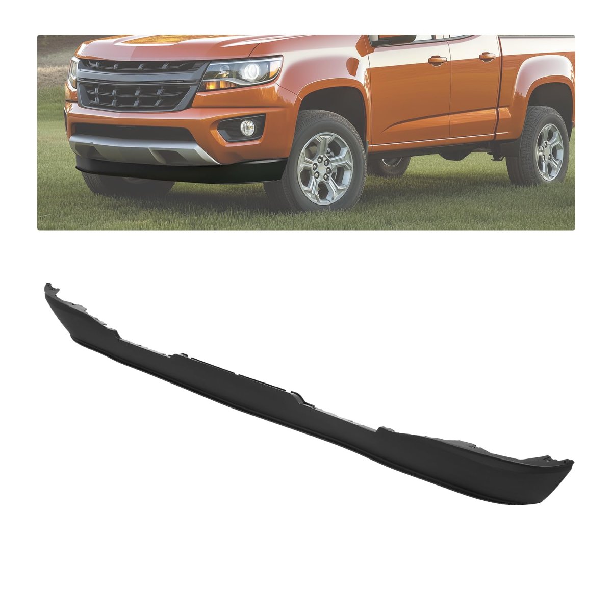 Front Lower Bumper Air Deflector Valance Panel For 2015-2020 Chevy Chevrolet Colorado And Gmc Canyon Black Plastic Pp Without