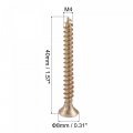 Uxcell M4 X 40mm Wood Screws Phillips Flat Head Carbon Steel Color Zinc Plated Self Tapping 100pcs