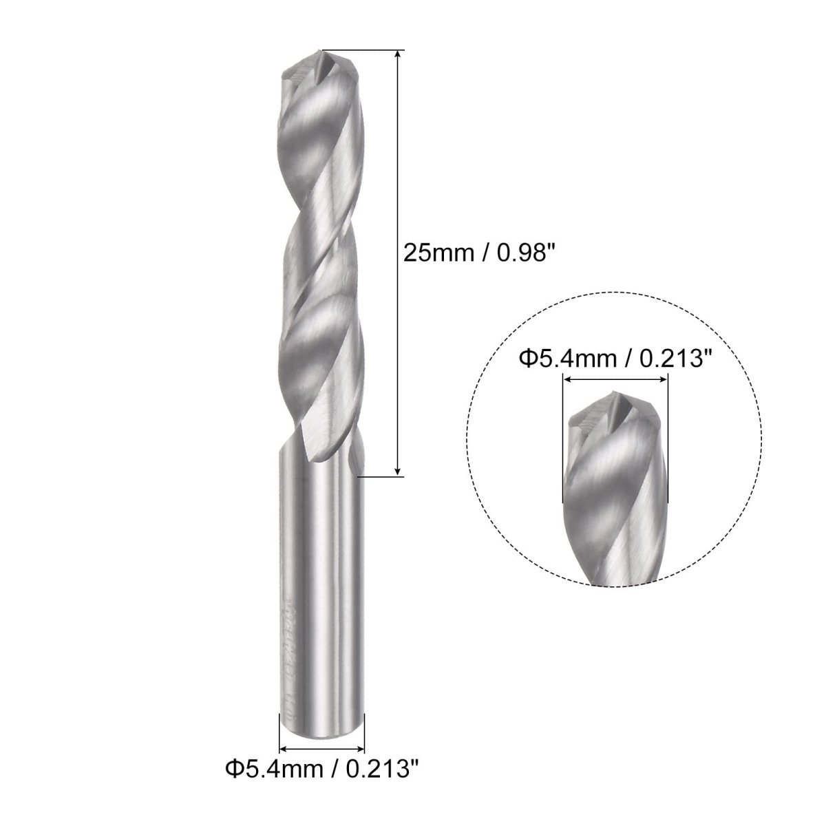 Solid Carbide Drill Bits 5 4mm C2 K20 Tungsten Jobber Straight Shank Drilling Tool For Stainless Steel Aluminum Iron Metal