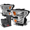 Auto Dynasty Chrome Housing Amber Corner Headlgiht Lamps Tool Kit For Ford F-150 15-17 