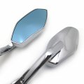 Polygon Shape Mirrors With Light Blue Glasses Universal Fit For Any 7 8 Or 1 Diameter Handlefit Suzuki Kawasaki Yamaha Harley
