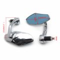 Polygon Shape Mirrors With Light Blue Glasses Universal Fit For Any 7 8 Or 1 Diameter Handlefit Suzuki Kawasaki Yamaha Harley