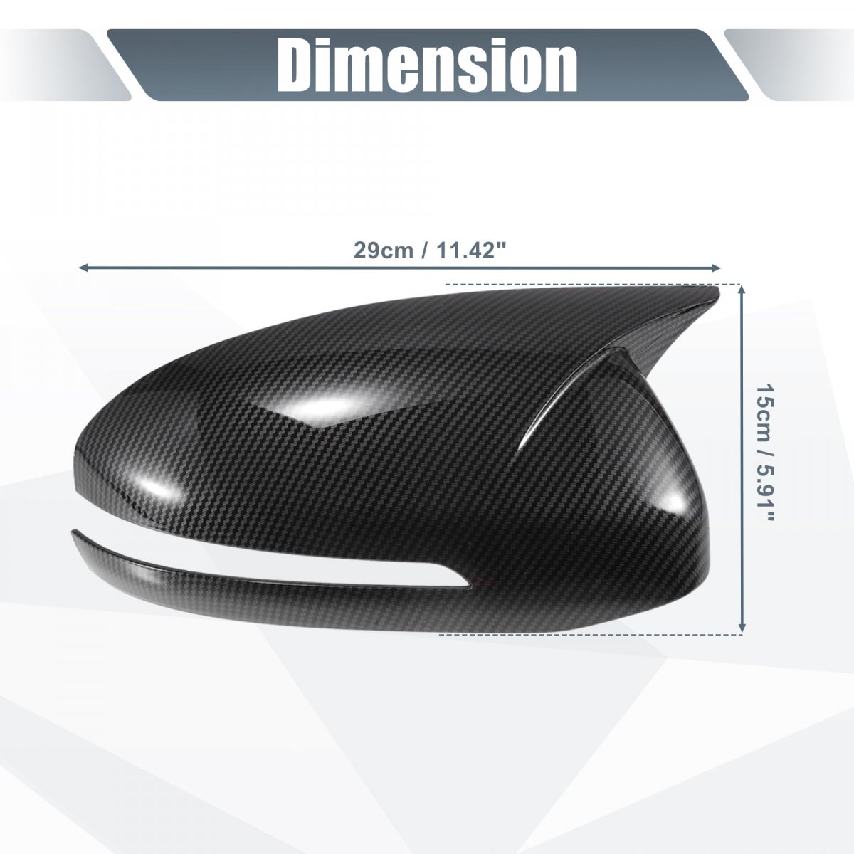 1 Pair Car Rear View Driver Passenger Side Mirror Cover Cap Overlay Black Carbon Fiber Pattern For Kia Optima K5 2011-2015