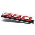 Chrome Finish Metal Emblem 350 Badge Red Letter