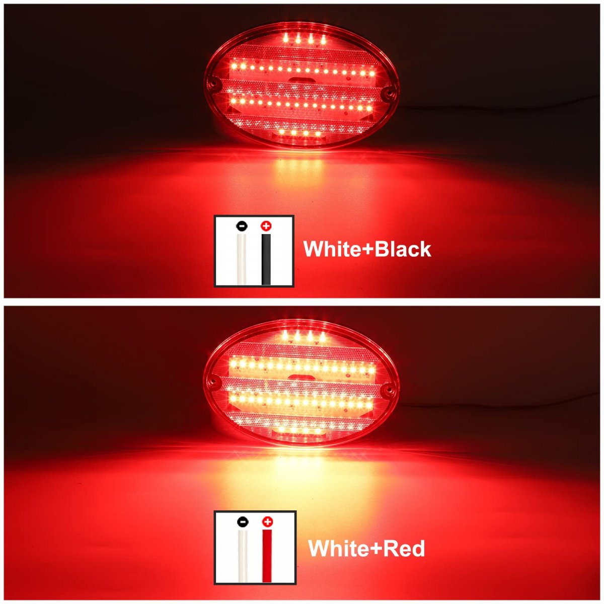 8 5 In Oval Led Tail Lights 2 Pack Red Stop Turn And Running For Trailer Rv Motorhome Airstream Ip68 Waterproof Surface Mount