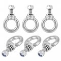 Uxcell Lifting Eye Bolt M5 X 12 5mm Male Thread With Hex Screw Nut Gasket Flat Washer For Hanging Securing Chain Wire Rope 304