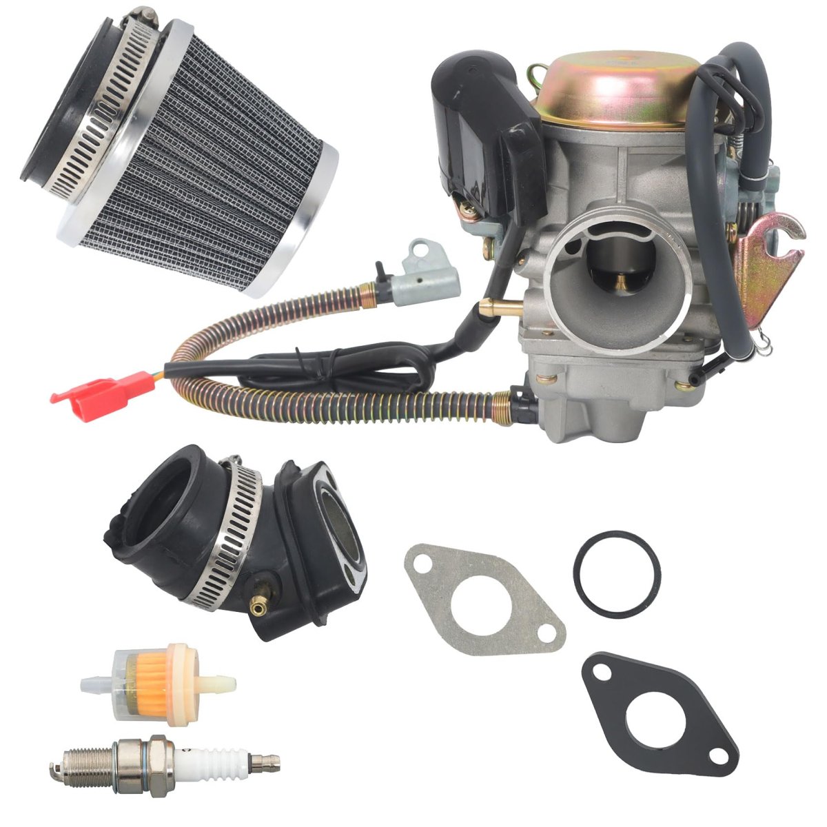 Carburetor With Air Filter Replacement For 4 Stroke Gy6 Engines 125cc 150cc 152qmi 157qmj Includes Fuel Spark Plug And Intake