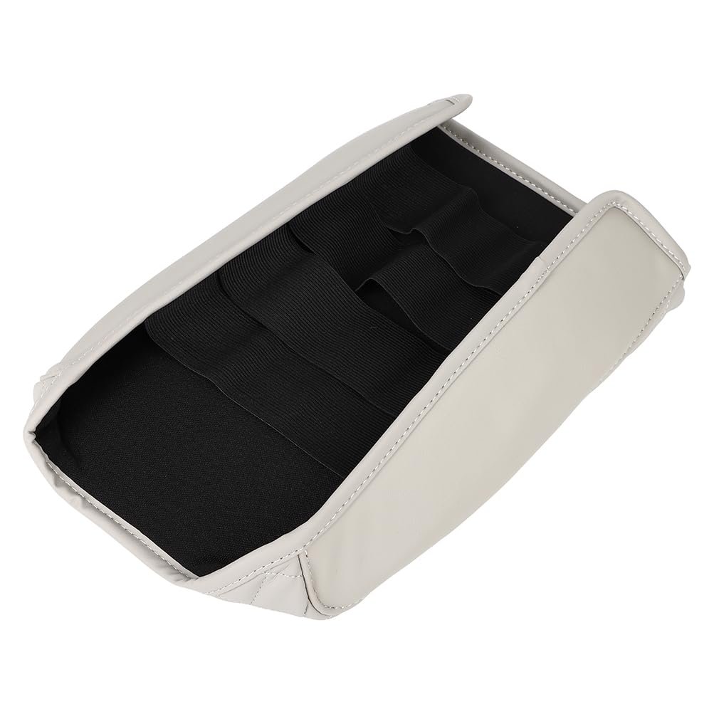Center Console Cover Armrest Cushion For Kia Telluride 2020 2021 2022 2023 White Organizer Tray With Slip Pads Car Interior