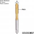 Burkit 2pcs M5 Spiral Point Tap Hss Titanium Coating X 0 8 Plug Threading