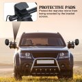 2 Pieces Towing Mirror Universal Black Clip On Bar Extension Kit Adjustable 360 Degree Rotation Side For Trailer Rv Rearview