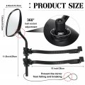 2 Pieces Towing Mirror Universal Black Clip On Bar Extension Kit Adjustable 360 Degree Rotation Side For Trailer Rv Rearview