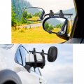 2 Pieces Towing Mirror Universal Black Clip On Bar Extension Kit Adjustable 360 Degree Rotation Side For Trailer Rv Rearview