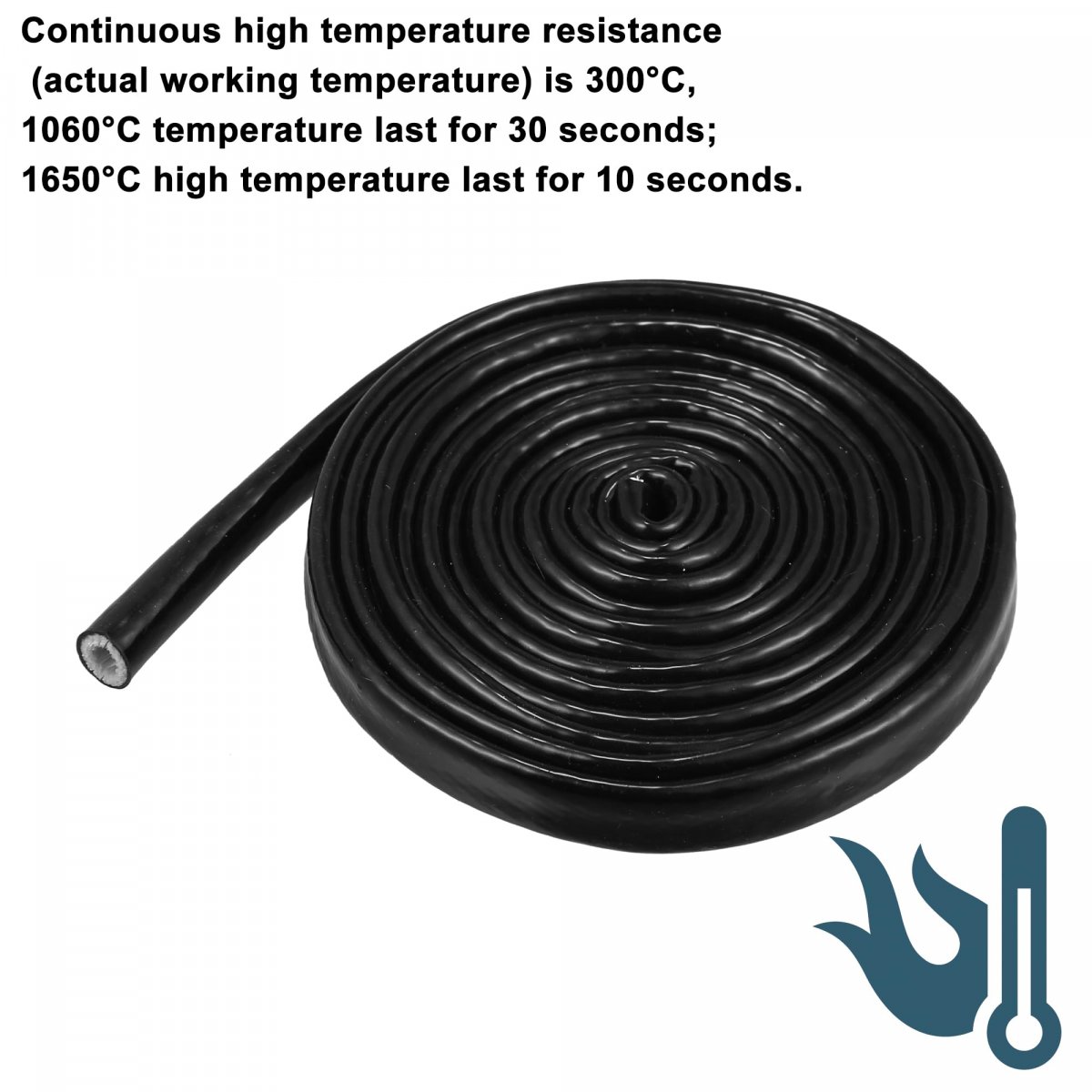 X Autohaux 5 16 Id 10ft Heat Shielded Fire Sleeve Silicone Coated Fiberglass Tape For Automotive Hose Lines Wires Electrical