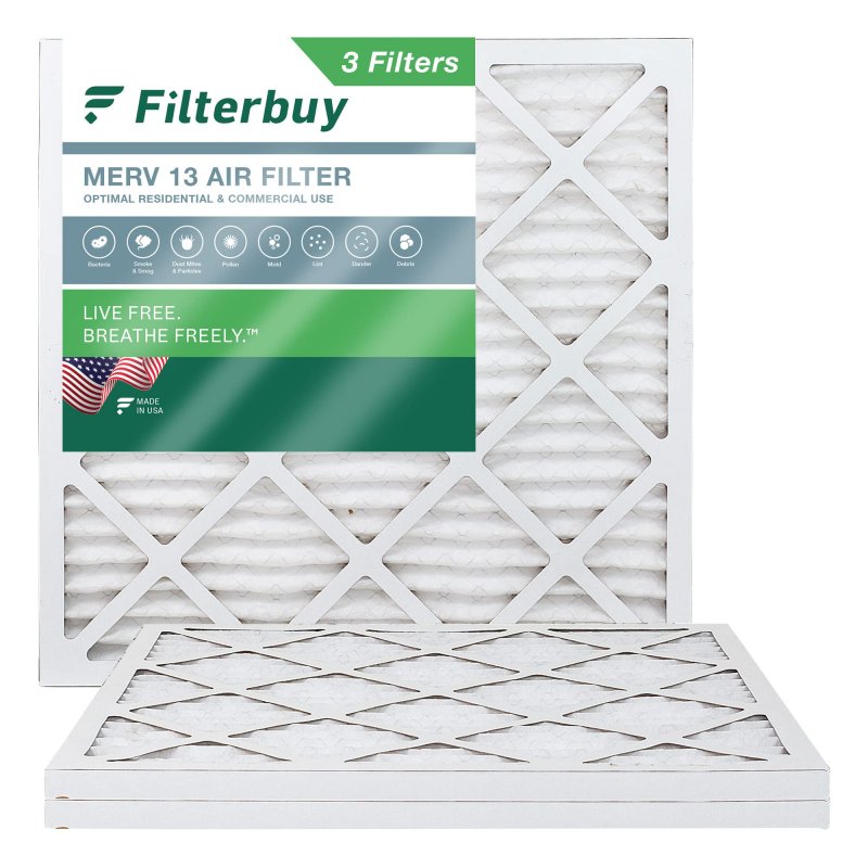 Filterbuy 19x1 Air Filter Merv 13 Optimal Defense 3-pack Pleated Hvac Ac Furnace Filters Replacement Actual Size 19 00 X 19 1