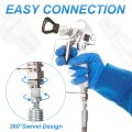 3 8 Sprayer Joint 360 Degrees Rotate Stainless Steel Swivel For Paint Spray Gun Hose Airless Sprayers 2 Pcs