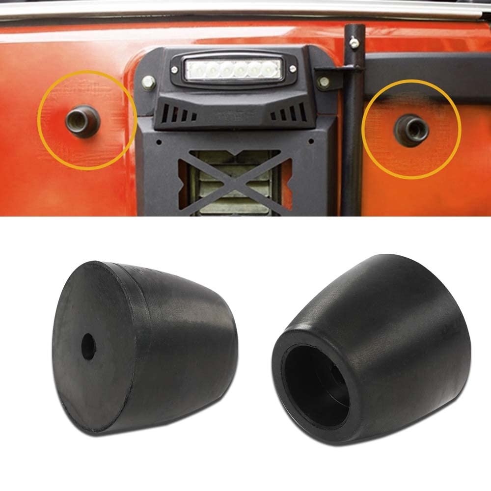 Black 2 In Ramp Door Rubber Bumpers Stop Cone Round Bumper For Cargo Trailer Doors Pack