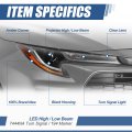 Auto Dynasty Led Projector Headlight Lamp Compatible With Toyota Corolla Sedan Base L Le 2020-2024 Passenger Right Side Black