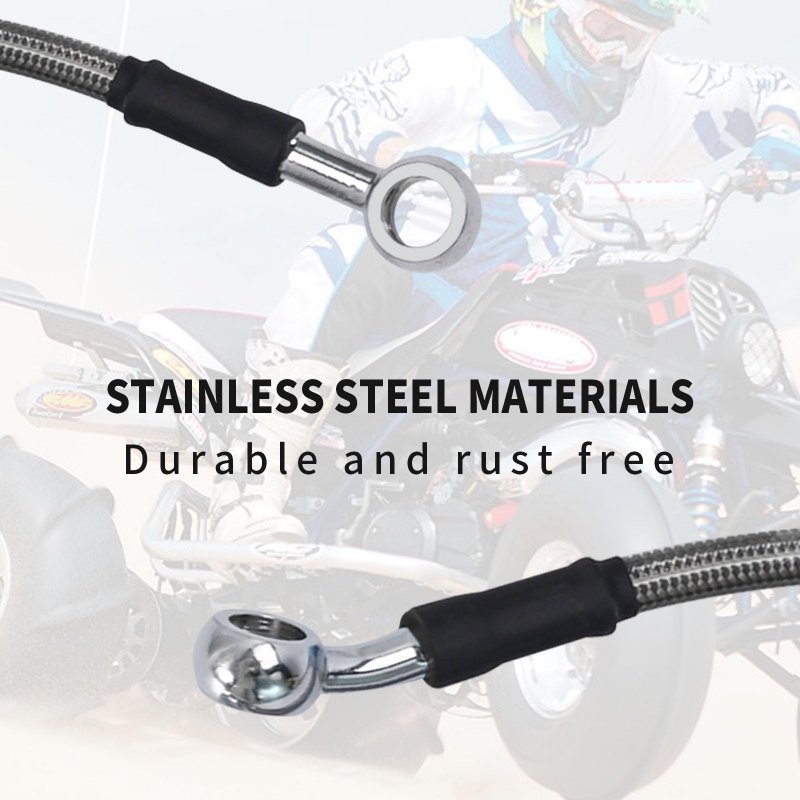 3 Pieces Set Atv Stainless Steel Brake Lines Front Rear Braided Replacement For Yamaha Banshee 350