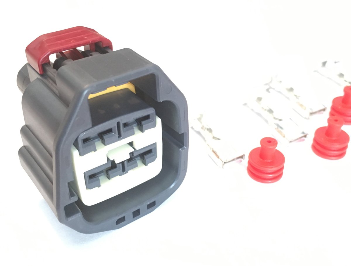 Connector And Terminals For Wpt-1343 Wpt1343 Or Du2z-14s411-aba Du2z14s411aba 4 Position Sealed Female Housing Seals