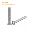 Uxcell 10-32x1-1 2 Button Head Socket Cap Screws 100pcs 304 Stainless Steel Fasteners Hex Bolts Full Thread Drive