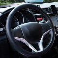 Spurtar Steering Wheel Cover 14 -15 Anti-slip Car Protector Soft Odorless Silicone Leather Texture Great Grip For Black 