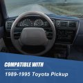 Auto Dynasty Gauge Cluster Instrument Dash Panel Bezel Trim Visor Compatible With Toyota Pickup 89-95 Textured Blue