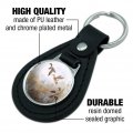 Graphics More Black Leather Green-winged Teal Ducks Taking Flight Hunters Hunting Keychain