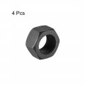 Uxcell Hex Nuts M22x2 5mm Metric Coarse Thread Hexagon Nut Carbon Steel Pack Of 4 Black