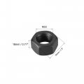 Uxcell Hex Nuts M22x2 5mm Metric Coarse Thread Hexagon Nut Carbon Steel Pack Of 4 Black
