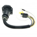 4 Flat To 7 Way Rv Trailer Light Plug Wire Harness Converter Adapter For Car Truck Hitch With Connector Socket Mounting Bracket