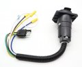 4 Flat To 7 Way Rv Trailer Light Plug Wire Harness Converter Adapter For Car Truck Hitch With Connector Socket Mounting Bracket